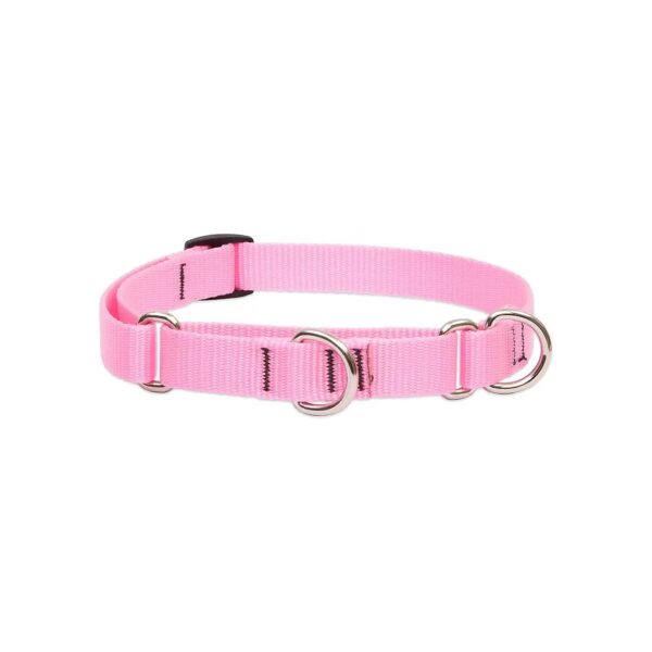 Durable Pink Martingale Collar for Small Dogs, 10-14 Inch Range