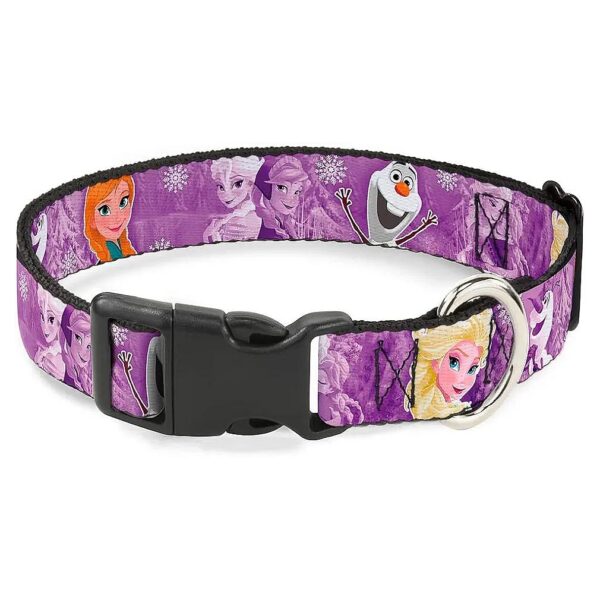 Durable Plastic Buckle Collar for Large Dogs with Vibrant Frozen Scenes