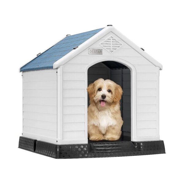 Durable Plastic Dog Kennel with Roomy Interior and Ventilated Design for Fresh Air Flow