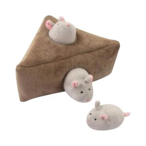 Durable Plush Hide and Seek Dog Toy with Squeaky Mice for Medium Small and Small Dogs