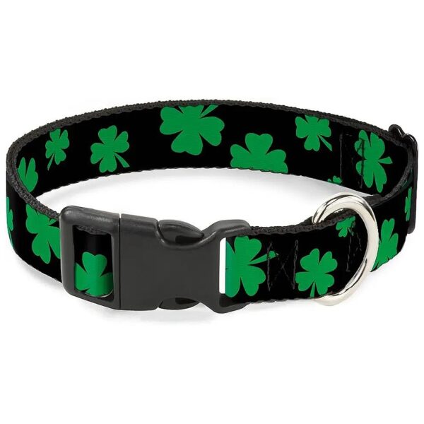 Durable Polyester Collar with St Pat's Clovers Design for 15 to 26 Inch Dogs