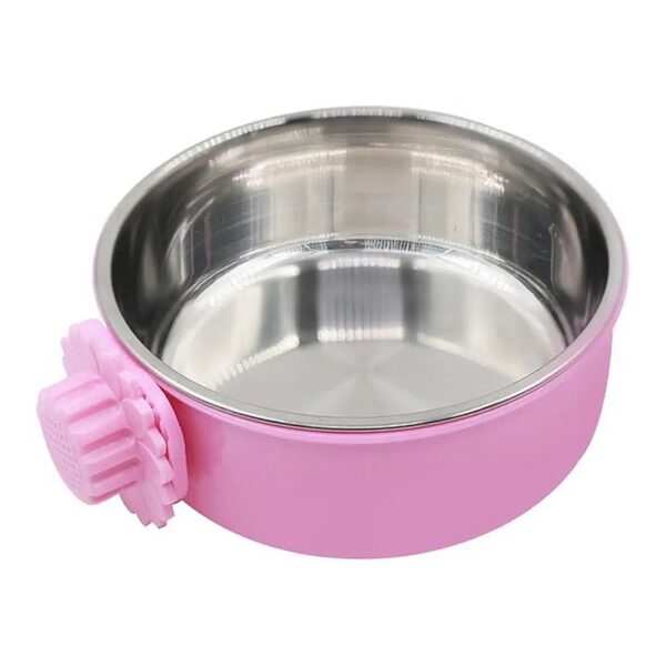 Durable Stainless Steel Hanging Food and Water Bowl for Small Animals