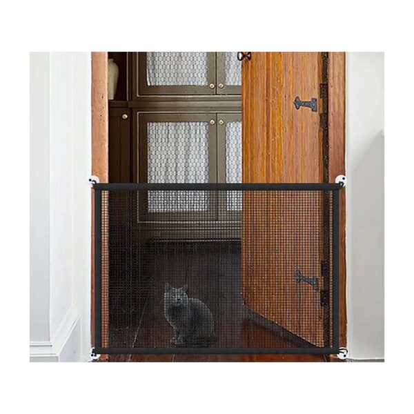 Durable Stay-In-Place Portable Pet Gate for House Doorways Stairs and More