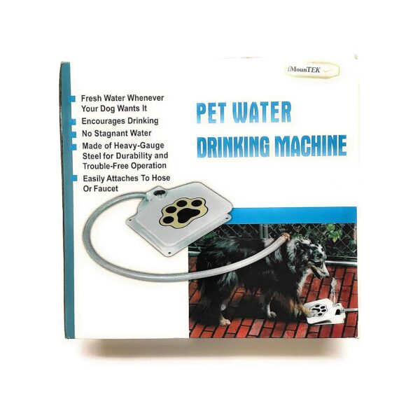 Durable Steel Dog Fountain Encourages Drinking with Gentle Water Flow and Paw Foot Pedal