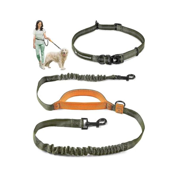 Durable and Adjustable Waist Belt Dog Leash for Large Dogs