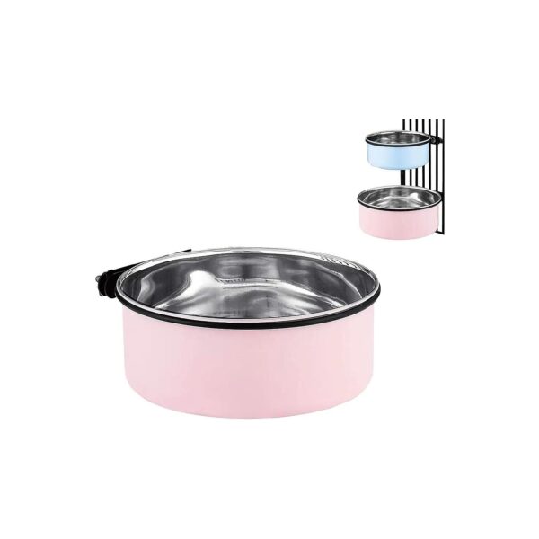 Durable and Spill-Proof Stainless Steel Hanging Bowl for Small and Medium-Sized Dogs