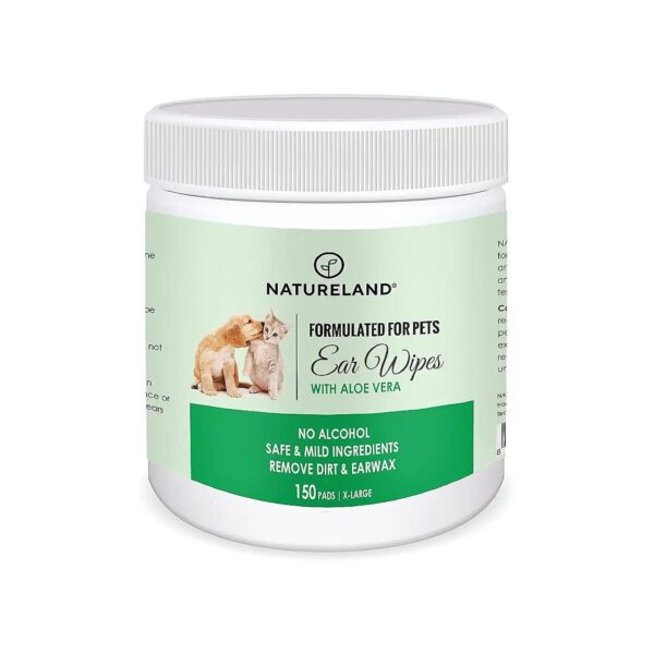 Ear Wipes for Dogs and Cats with 150 Extra-Large Pads for Efficient Cleaning