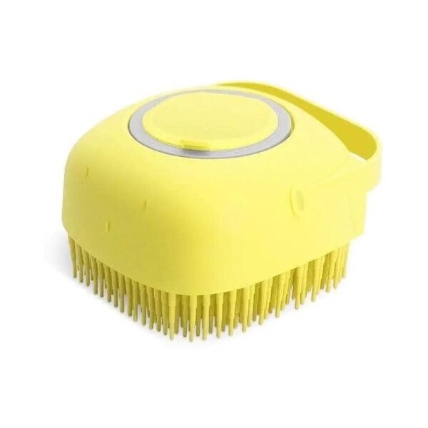 Easy Clean Silicone Pet Brush for Dog Cat Shampoo Massage with Square Bristles