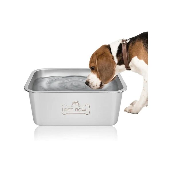 Easy Cleaning Stainless Steel Dog Bowl 3 Gallons Capacity for Large Breed Dogs