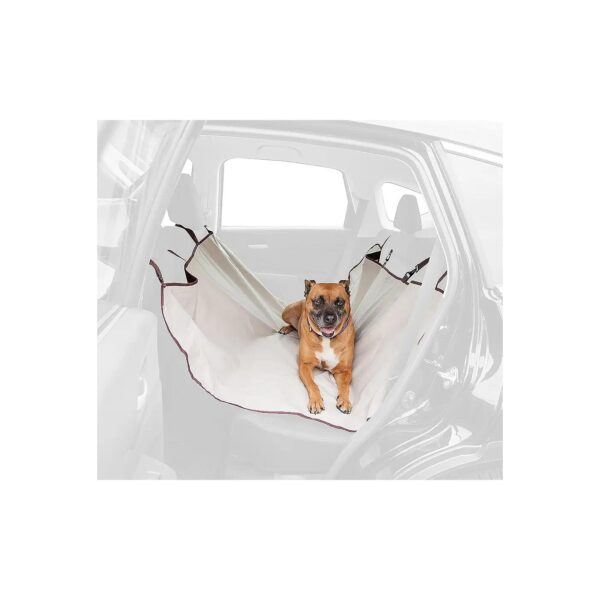 Easy Install Pet Backseat Hammock Cover Beige for Standard Size Cars