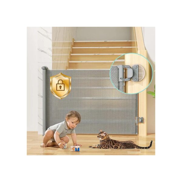 Easy Installation Retractable Baby Gate with No Drill Option for Durable Child Safety