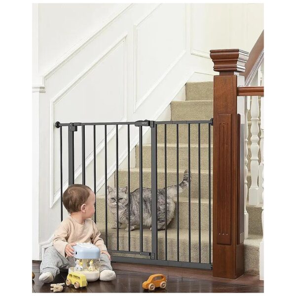 Easy Walk Through Metal Pet Gate for Dogs and Babies