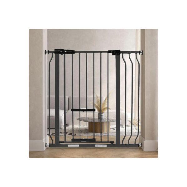 Easy Walk-Through Safety Gate for Doorways and Stairways with Pet Door