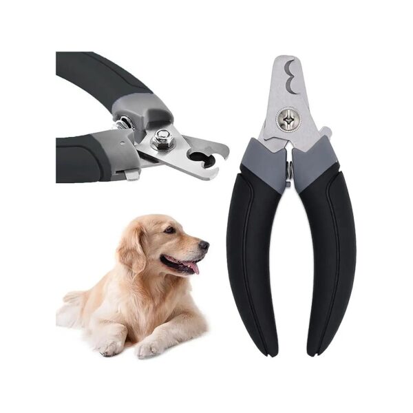 Easy and Safe Dog Nail Trimming with Stainless Steel Clippers, Safety Guard and Two Edges