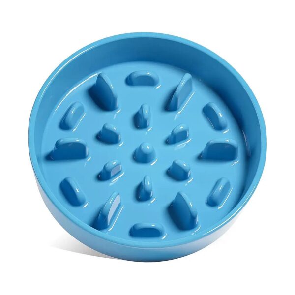 Easy to Clean 5 Cup Blue Ceramic Dog Feeder Bowl with Non-Slip Base