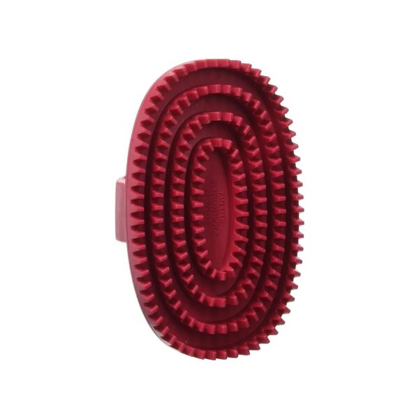 Easy to Handle Red Rubber Brush with Loop Handle for Short Hair Breeds Grooming