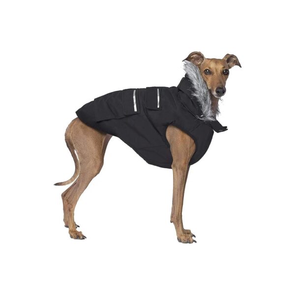 Easy to Put On Water-Resistant Dog Winter Coat with Fleece Lining and Velcro Closure