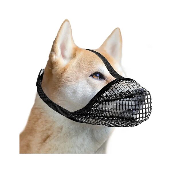 Easy to Put on Soft Mesh Covered Dog Muzzle Won't Touch Nose for Dogs Allows Panting