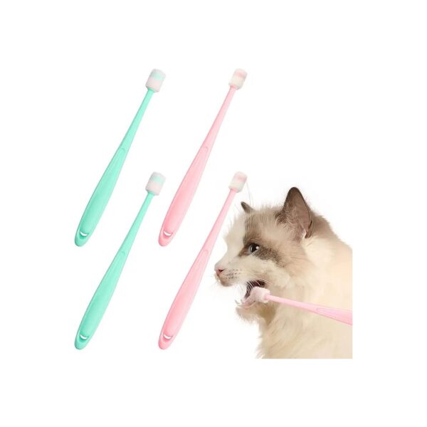 Easy to Use 4 Pack Pet Toothbrush for Cats and Dogs Oral Care