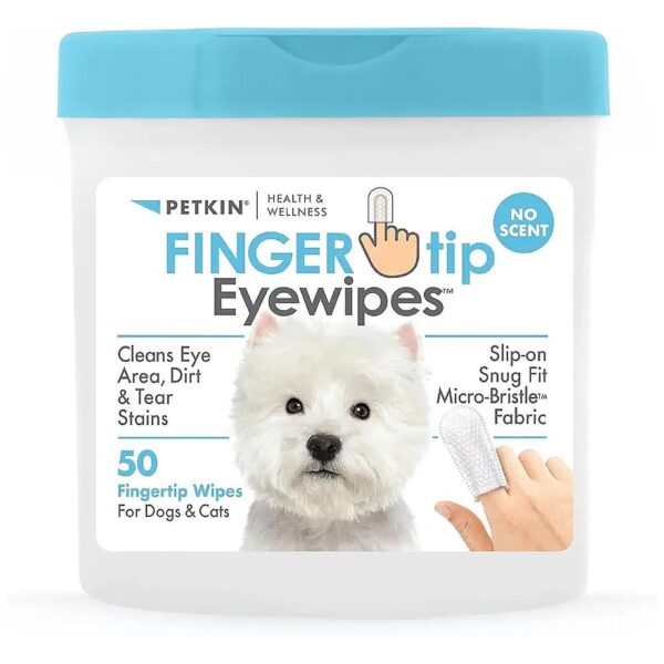 Easy to Use Fingertip Eye Wipes for Dogs and Cats