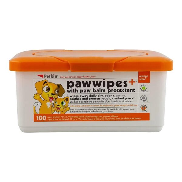 Easy to Use Natural Orange Scented Pet Paw Wipes for Dogs Cats