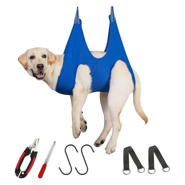 Easy-Grooming Dog Hammock for Home Use with Nail Clippers and Trimmer