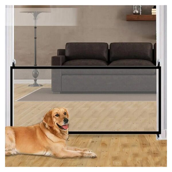 Easy-Install Metal Pet Safety Gate with Folding Design for Indoor and Outdoor Use Black