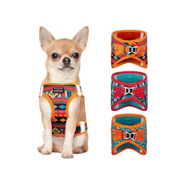 Easy-On Step-In Dog Harness in Aztec Pattern for Small to Medium Size Dogs