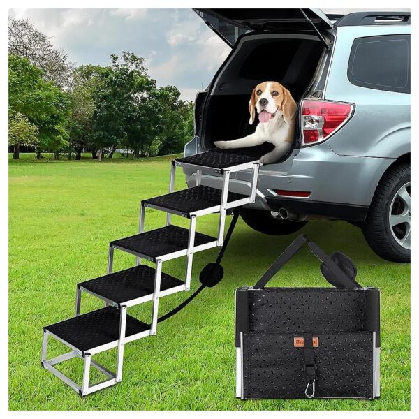 Easy-to-Assemble and Portable Dog Ramp for Large Breeds with 4 Steps