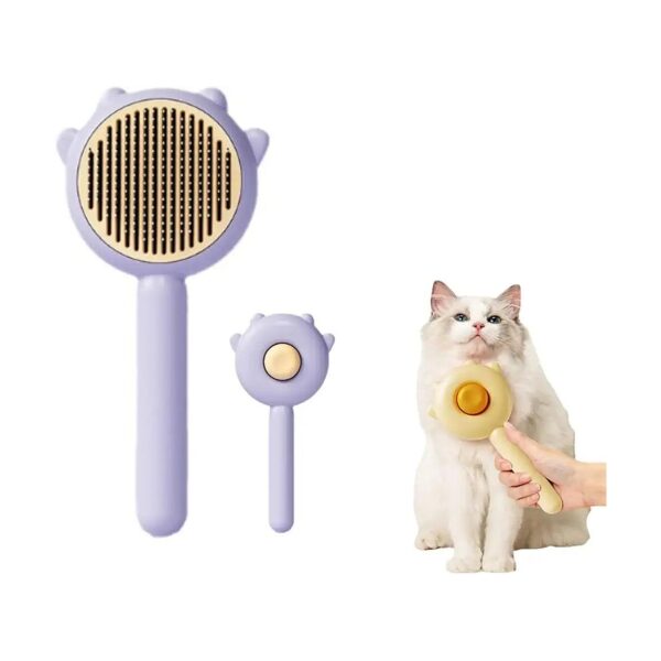 Easy-to-Clean Pet Brush for Gentle Grooming and Undercoat Removal