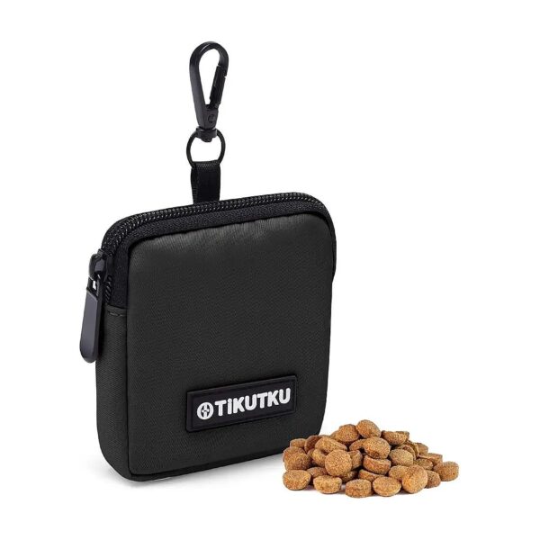 Easy-to-Use Dog Treat Pouch with Metal Zipper and Adjustable Strap for Small Dogs