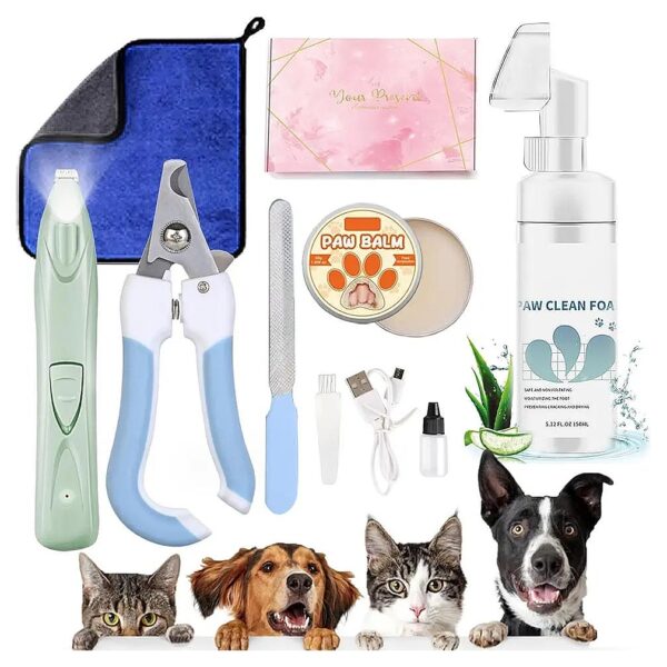 Easy-to-Use Dog and Cat Paw Cleaning Kit with Safety Stop