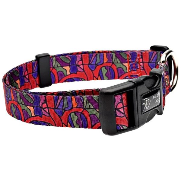 Eco Friendly Recycled Pet Webbing Dog Collar with Multi Color Pattern for Large Breeds