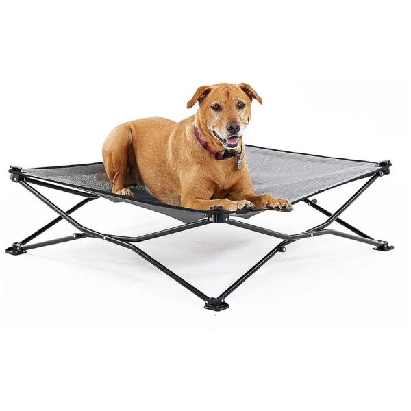 Eco-Friendly Cooling Elevated Dog Bed for Travel and Camping Adventures