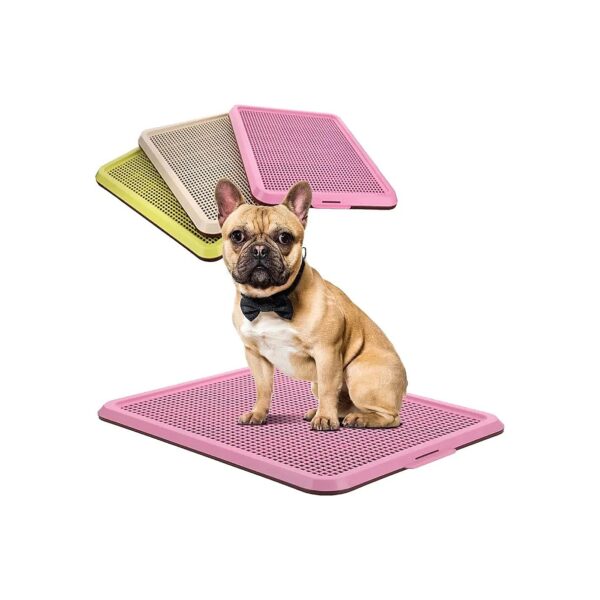 Eco-Friendly Pink Dog Potty Training Tray for Small to Medium Breeds