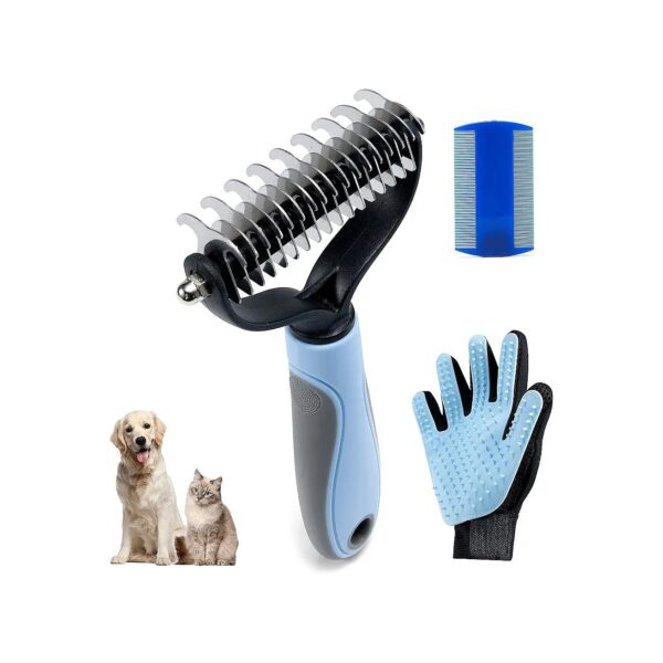 Effective Double Sided Pet Grooming Brush for Deshedding and Dematting Dogs and Cats