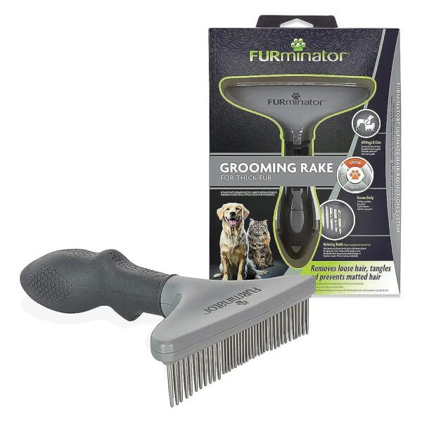 Effective Double-Coated Froot Grooming Rake for Cats and Small to Medium-Sized Dogs