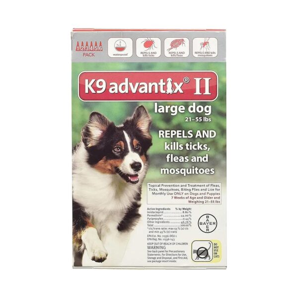 Effective Flea, Tick, and Mosquito Control Solution for 6-Month Dogs 21-55 Lbs