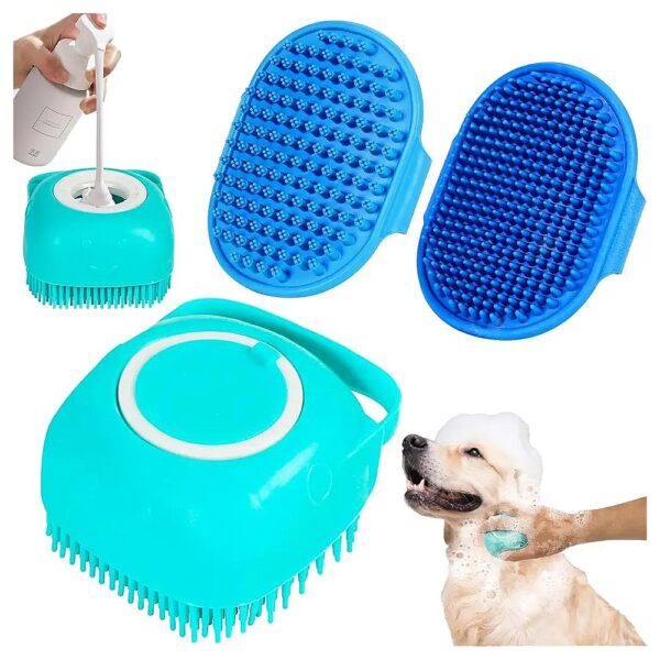 Effective Pet Shampoo Brush for Dog Bathtime Cleaning and Detangling