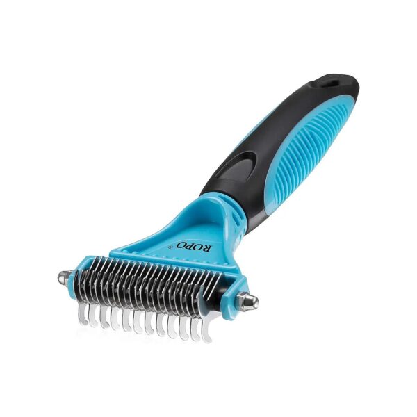 Efficient Pet Dematting Comb for Cats Dogs with Undercoat Dematter Rake Grooming Tool