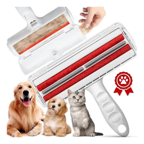 Efficient Pet Hair Remover Roller for Dog and Cat Fur with Self-Cleaning Base