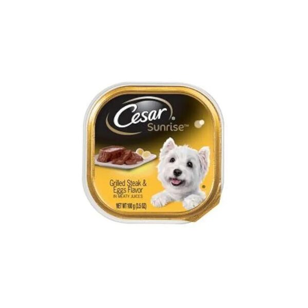 Eggs and Steak Flavor Adult Dog Wet Breakfast Food 5 oz Tray