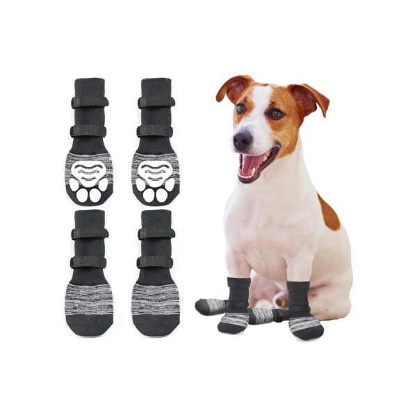 Elastic and Adjustable Anti Slip Dog Socks with Comfortable Soft Material for Indoor Use