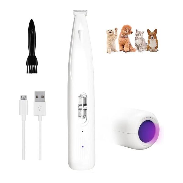 Electric Cat and Small Dog Grooming Clippers with UV Light for Paw Hair Trimming