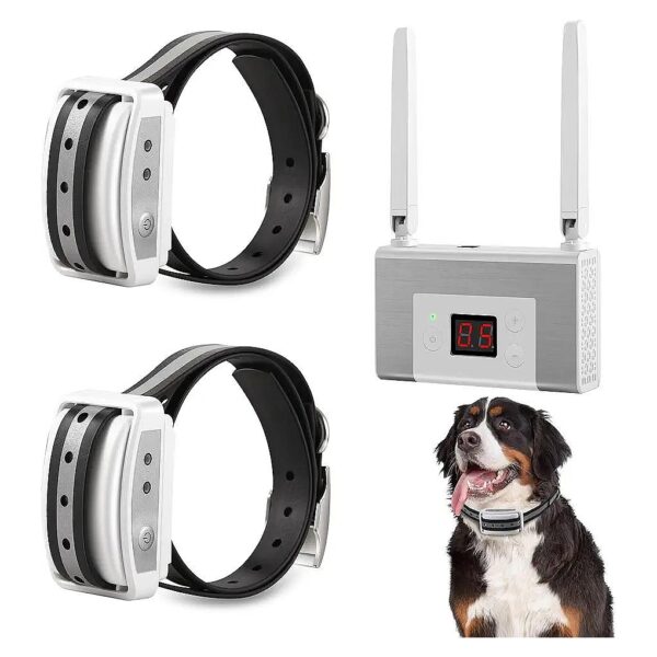 Electric Dog Fence System for 2 Dogs with Rechargeable and Waterproof Collar Receiver