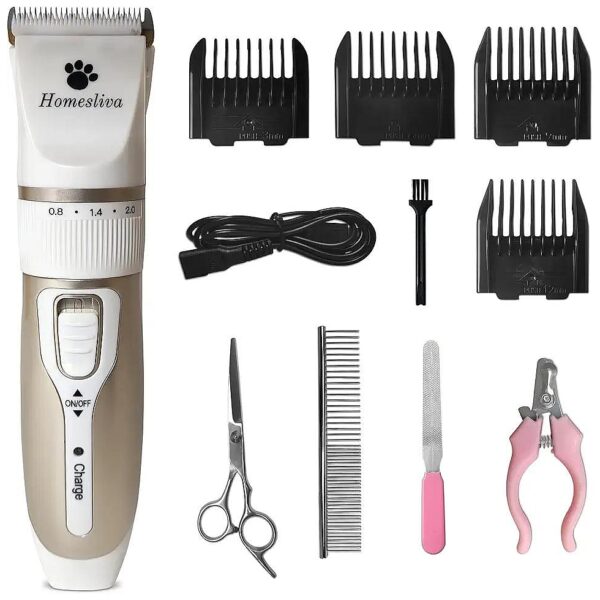 Electric Dog Grooming Shaver Kit Cordless Rechargeable Quiet Hair Clippers for Pet