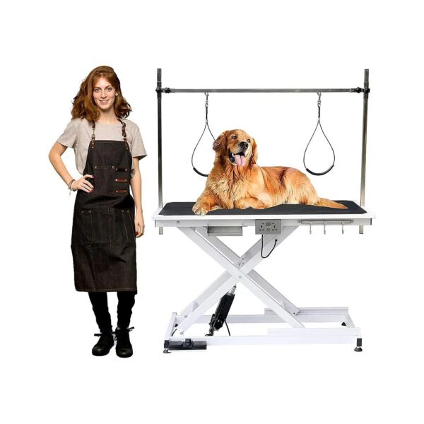 Electric Pet Grooming Table with Powerful Motor and Adjustable Arm for Large Dogs