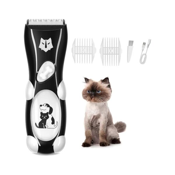 Electric Pets Hair Trimmers Shaver Shears for Dogs and Cats Washable Black