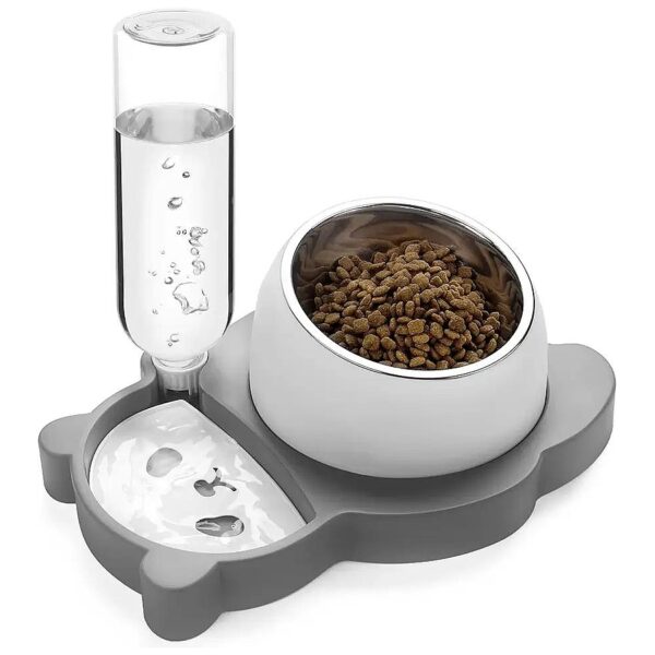 Elevated Cat and Dog Bowls with Automatic Water Dispenser and Non-Slip Mats