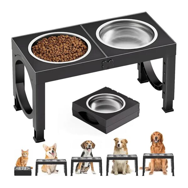 Elevated Dog Food and Water Bowls for Large Breed Dogs